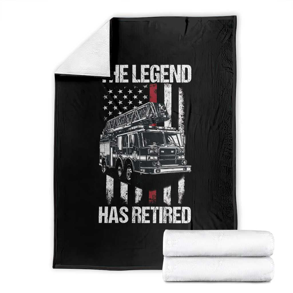 Retired Firefighter Throw Blanket American Flag Vintage Fireman Retirement Gifts TS10 Black Print Your Wear