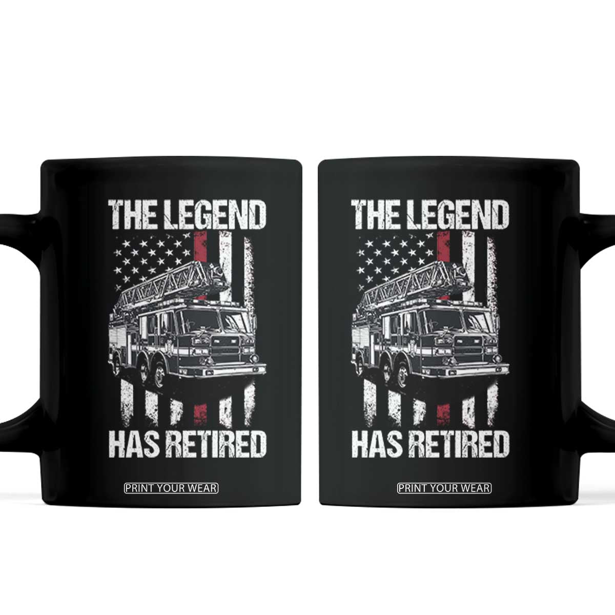 Retired Firefighter Coffee Mug American Flag Vintage Fireman Retirement Gifts TS10 Black Print Your Wear