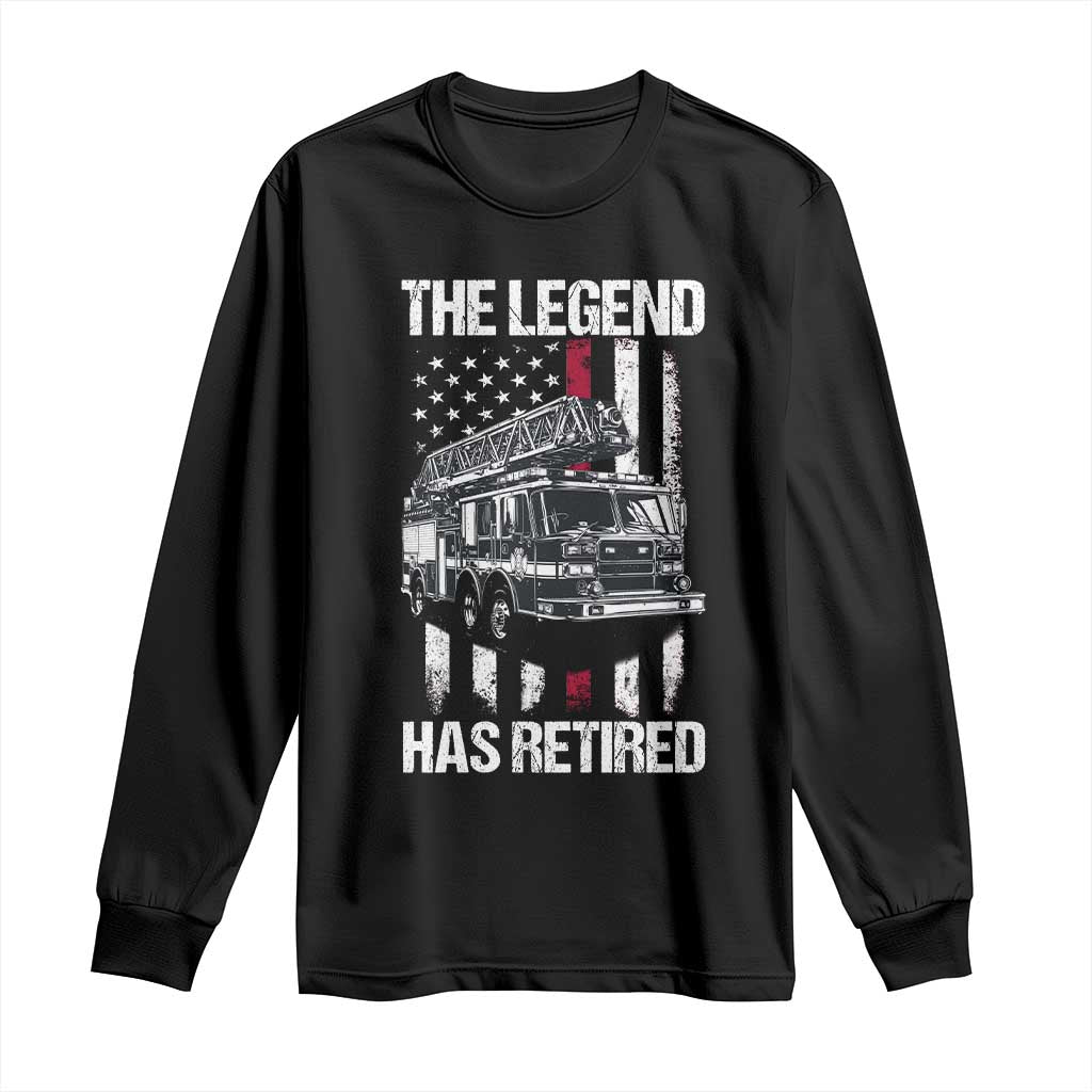 Retired Firefighter Long Sleeve Shirt American Flag Vintage Fireman Retirement Gifts TS10 Black Print Your Wear