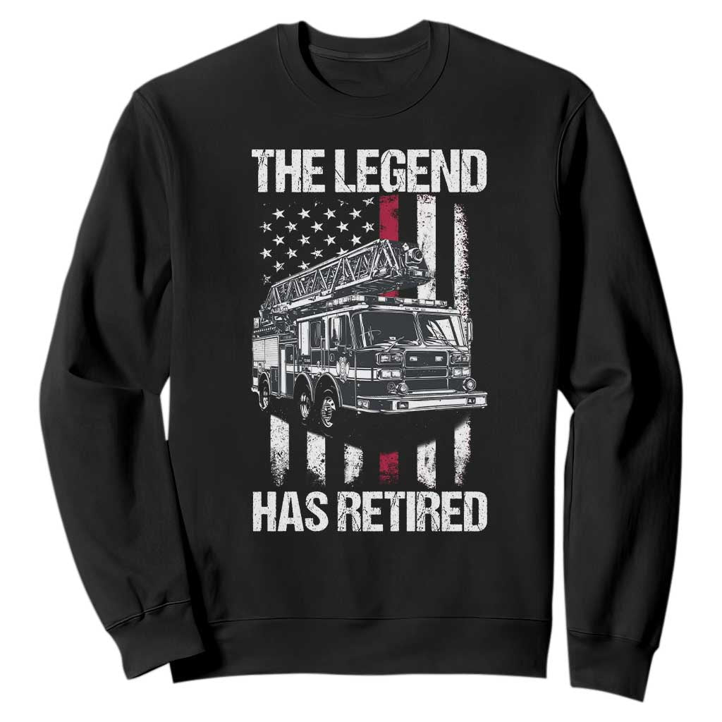 Retired Firefighter Sweatshirt American Flag Vintage Fireman Retirement Gifts TS10 Black Print Your Wear