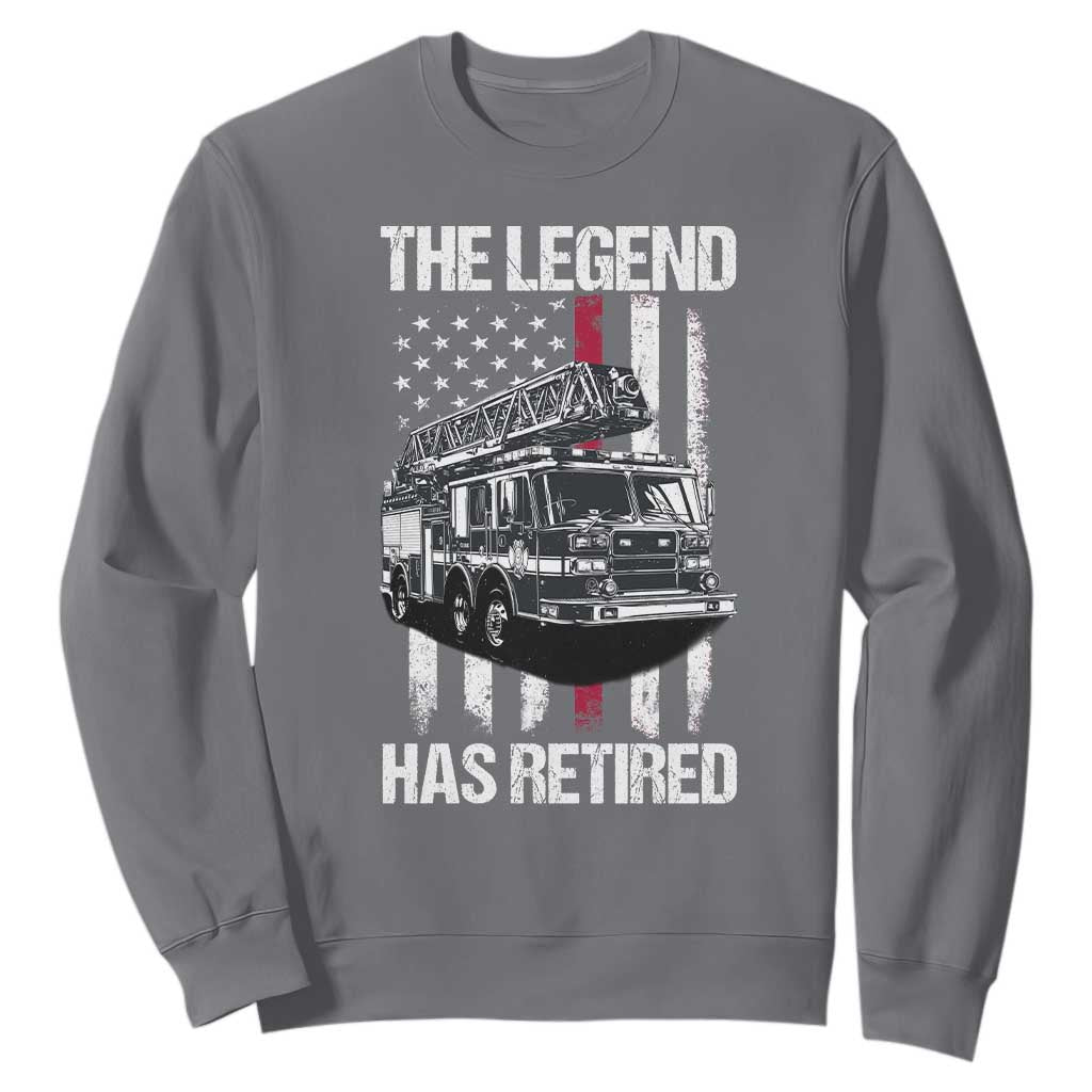 Retired Firefighter Sweatshirt American Flag Vintage Fireman Retirement Gifts TS10 Charcoal Print Your Wear