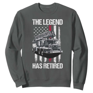 Retired Firefighter Sweatshirt American Flag Vintage Fireman Retirement Gifts TS10 Dark Heather Print Your Wear