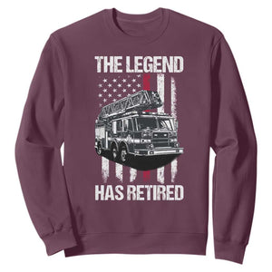 Retired Firefighter Sweatshirt American Flag Vintage Fireman Retirement Gifts TS10 Maroon Print Your Wear