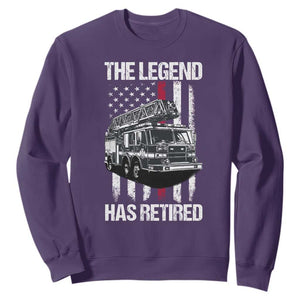 Retired Firefighter Sweatshirt American Flag Vintage Fireman Retirement Gifts TS10 Purple Print Your Wear