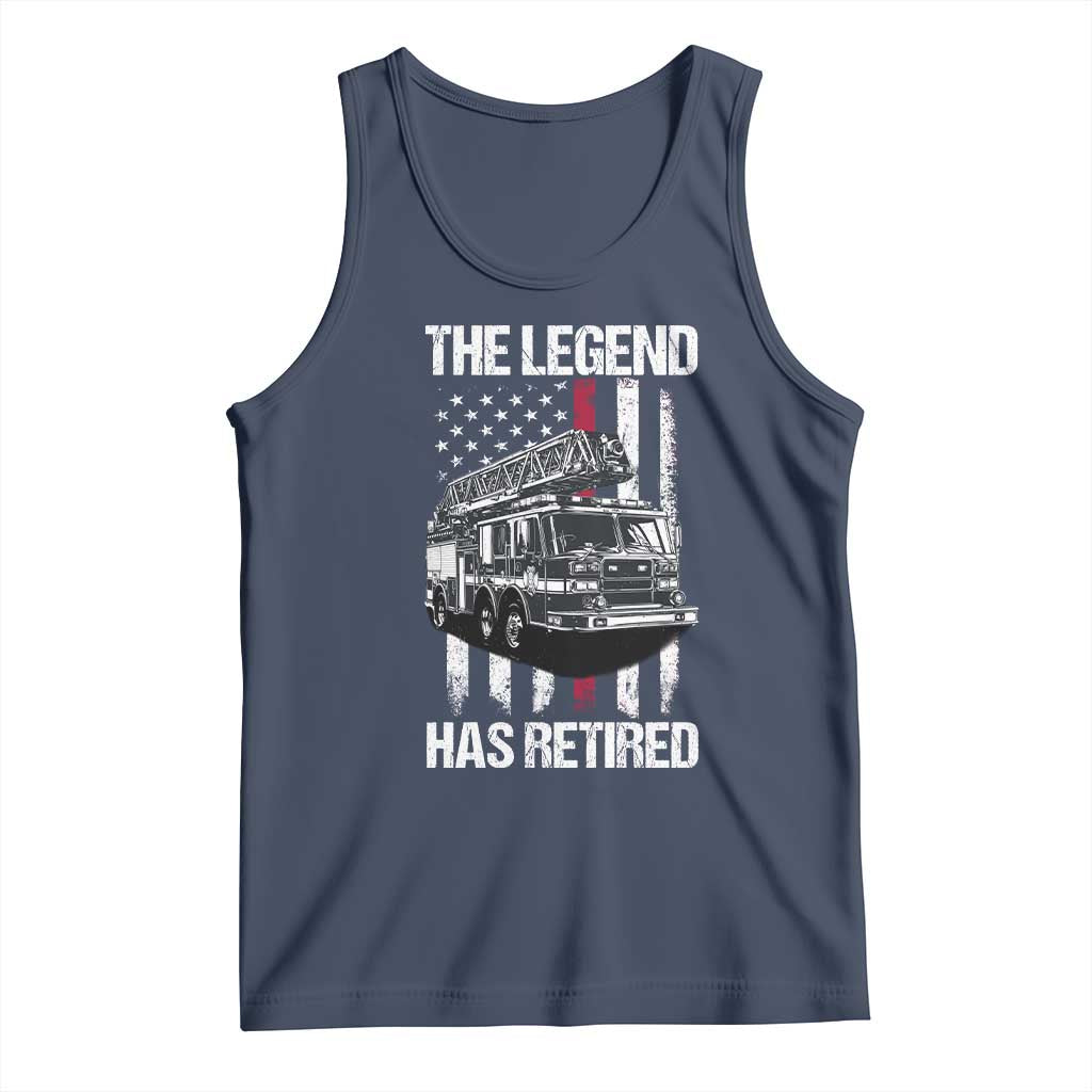 Retired Firefighter Tank Top American Flag Vintage Fireman Retirement Gifts TS10 Navy Print Your Wear