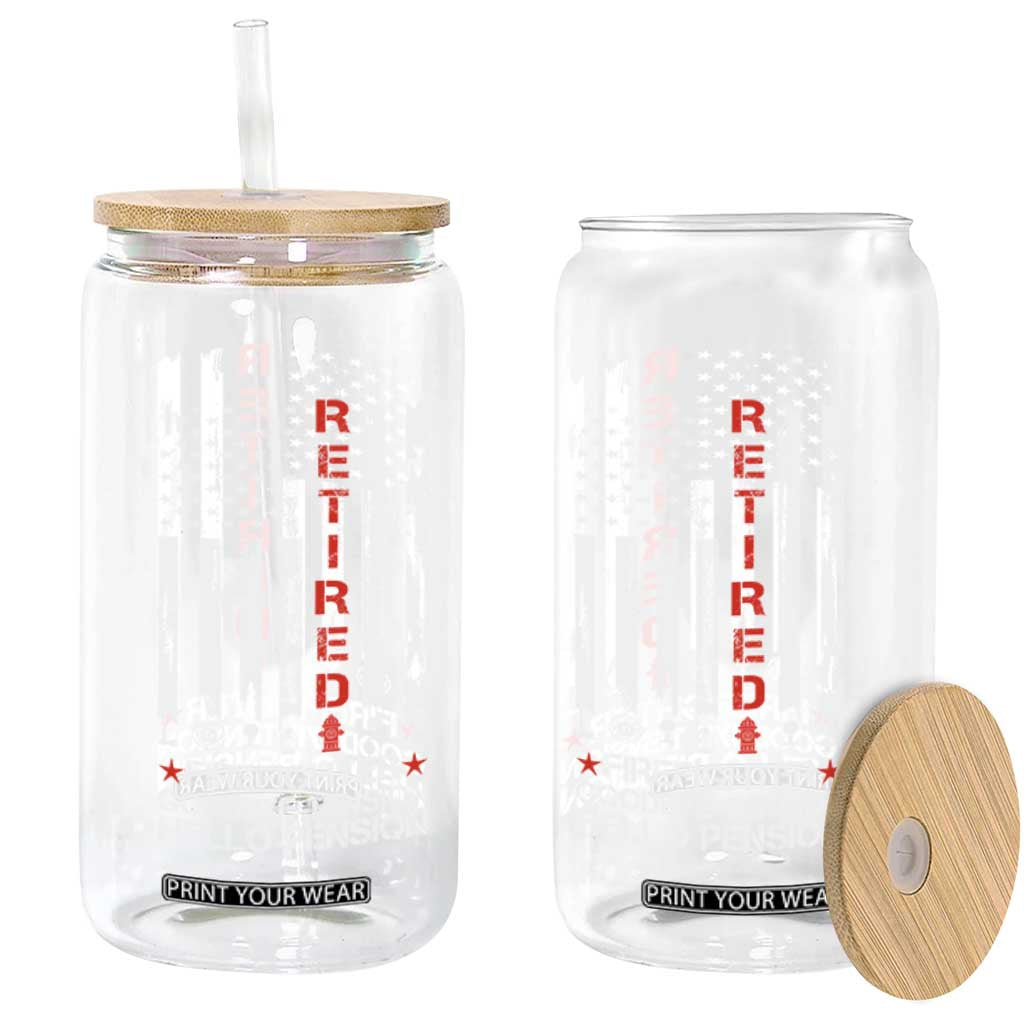 Retired Firefighter Glass Can Goodbye Tension Hello Pension Fireman Retirement Gifts TS10 Print Your Wear