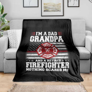 Retired Firefighter Grandpa Throw Blanket Retro American Flag TS10 Print Your Wear