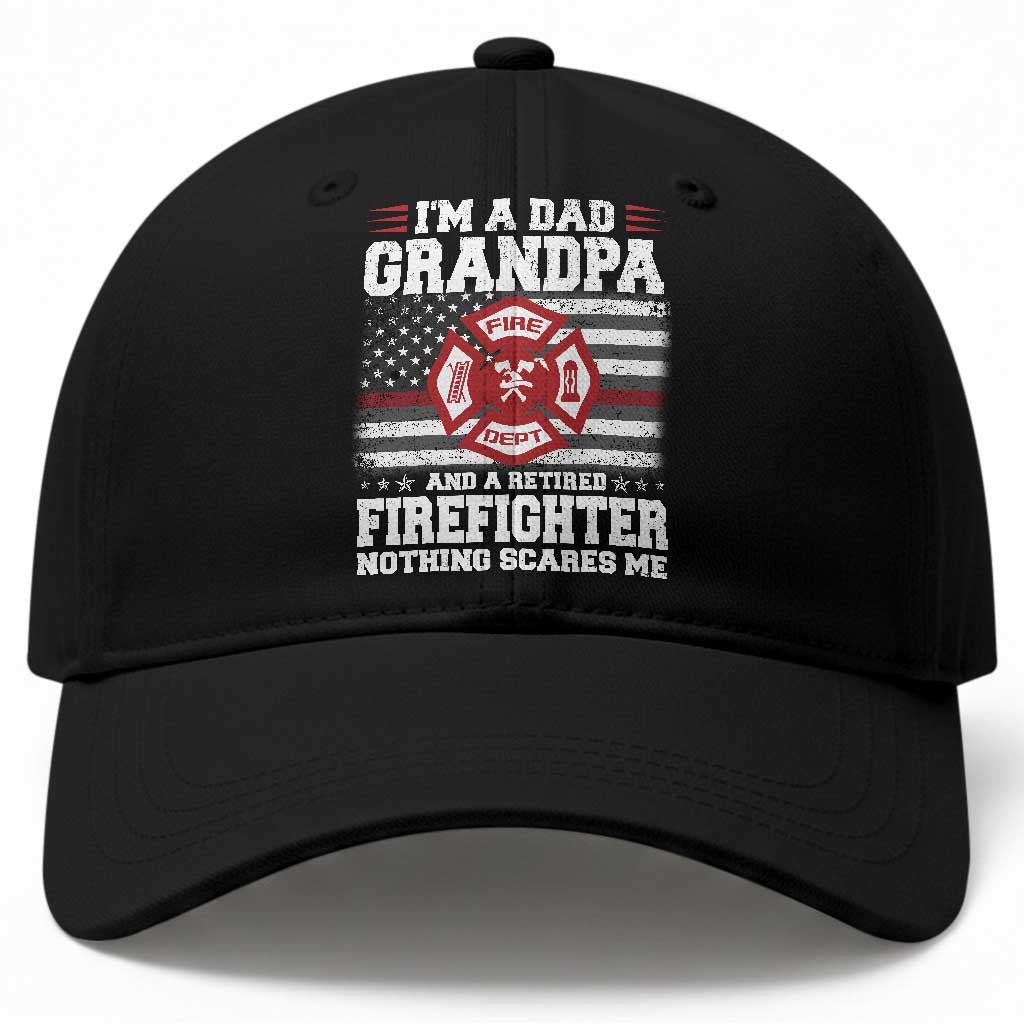 Retired Firefighter Grandpa Baseball Cap Retro American Flag TS10 Print Your Wear