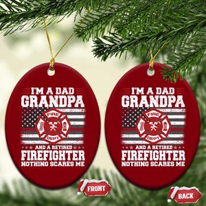 Retired Firefighter Grandpa Ceramic Ornament Retro American Flag TS10 Print Your Wear