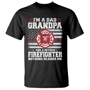 Retired Firefighter Grandpa T Shirt Retro American Flag TS10 Black Print Your Wear