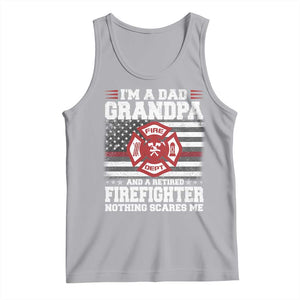 Retired Firefighter Grandpa Tank Top Retro American Flag TS10 Athletic Heather Print Your Wear