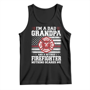 Retired Firefighter Grandpa Tank Top Retro American Flag TS10 Black Print Your Wear