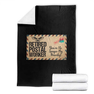 Retired Postal Worker Throw Blanket No Longer My Priority Retirement Gifts TS10 Black Print Your Wear