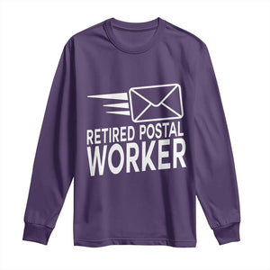 Retired Postal Worker Long Sleeve Shirt Mailman Postman Retirement Gifts TS10 Purple Print Your Wear