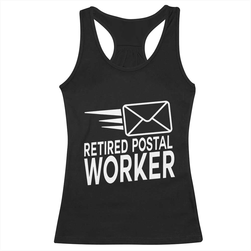 Retired Postal Worker Racerback Tank Top Mailman Postman Retirement Gifts TS10 Black Print Your Wear