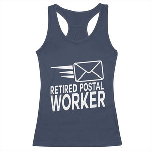 Retired Postal Worker Racerback Tank Top Mailman Postman Retirement Gifts TS10 Navy Print Your Wear