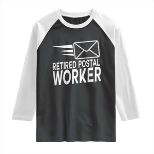 Retired Postal Worker Raglan Shirt Mailman Postman Retirement Gifts TS10 Black White Print Your Wear