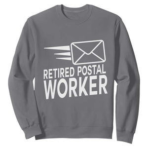Retired Postal Worker Sweatshirt Mailman Postman Retirement Gifts TS10 Charcoal Print Your Wear