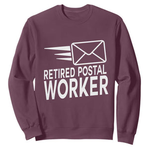 Retired Postal Worker Sweatshirt Mailman Postman Retirement Gifts TS10 Maroon Print Your Wear