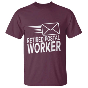 Retired Postal Worker T Shirt Mailman Postman Retirement Gifts TS10 Maroon Print Your Wear