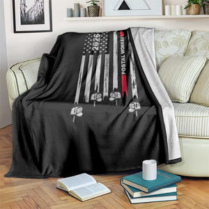 Retired Postal Worker 2026 Throw Blanket Retro US Flag Mailman Postman Retirement Gifts TS10 Print Your Wear