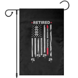 Retired Postal Worker 2026 Garden Flag Retro US Flag Mailman Postman Retirement Gifts TS10 Black Print Your Wear