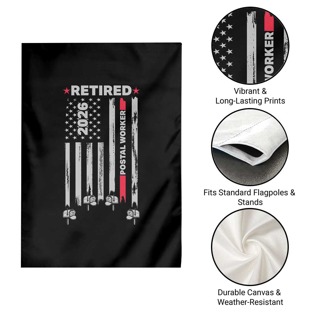 Retired Postal Worker 2026 Garden Flag Retro US Flag Mailman Postman Retirement Gifts TS10 Print Your Wear