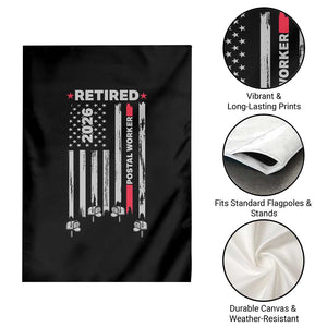 Retired Postal Worker 2026 Garden Flag Retro US Flag Mailman Postman Retirement Gifts TS10 Print Your Wear