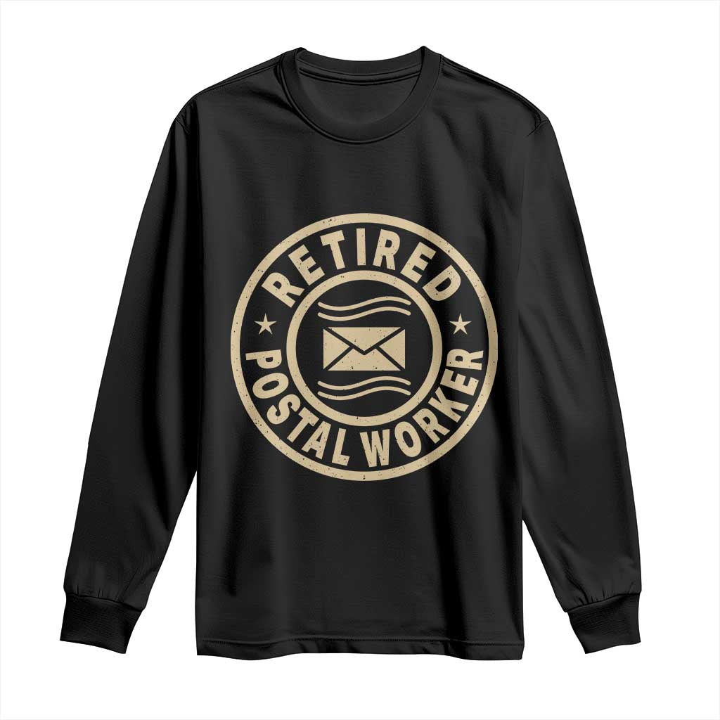 Retired Postal Worker Long Sleeve Shirt Mailman Postman Vintage Retirement Gifts TS10 Black Print Your Wear