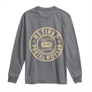 Retired Postal Worker Long Sleeve Shirt Mailman Postman Vintage Retirement Gifts TS10 Charcoal Print Your Wear