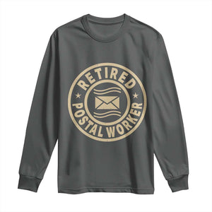 Retired Postal Worker Long Sleeve Shirt Mailman Postman Vintage Retirement Gifts TS10 Dark Heather Print Your Wear
