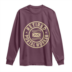 Retired Postal Worker Long Sleeve Shirt Mailman Postman Vintage Retirement Gifts TS10 Maroon Print Your Wear