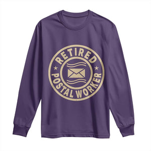 Retired Postal Worker Long Sleeve Shirt Mailman Postman Vintage Retirement Gifts TS10 Purple Print Your Wear