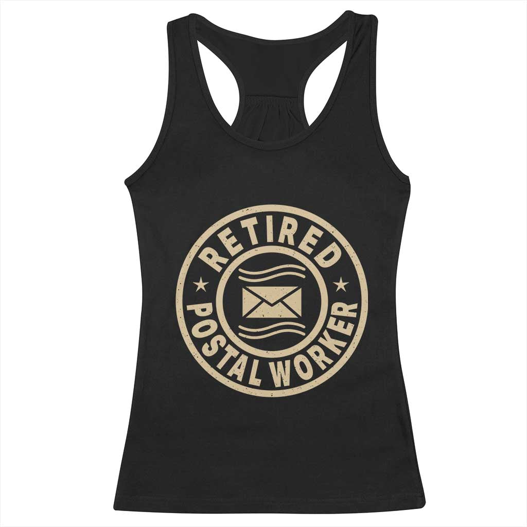 Retired Postal Worker Racerback Tank Top Mailman Postman Vintage Retirement Gifts TS10 Black Print Your Wear