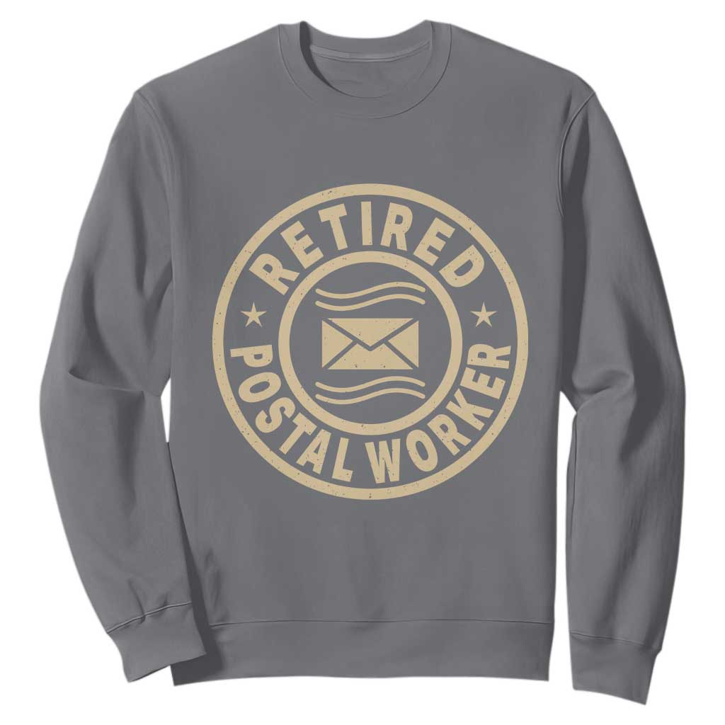 Retired Postal Worker Sweatshirt Mailman Postman Vintage Retirement Gifts TS10 Charcoal Print Your Wear