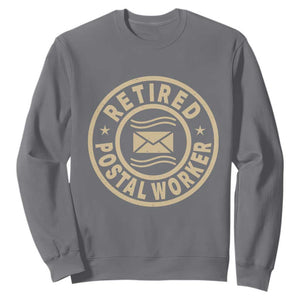 Retired Postal Worker Sweatshirt Mailman Postman Vintage Retirement Gifts TS10 Charcoal Print Your Wear