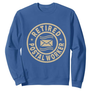 Retired Postal Worker Sweatshirt Mailman Postman Vintage Retirement Gifts TS10 Royal Blue Print Your Wear