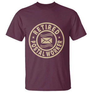 Retired Postal Worker T Shirt Mailman Postman Vintage Retirement Gifts TS10 Maroon Print Your Wear
