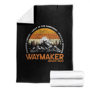 Vintage Christian Throw Blanket Isaiah 42:16 Waymaker Promise Keeper Miracle Worker TS10 Black Print Your Wear