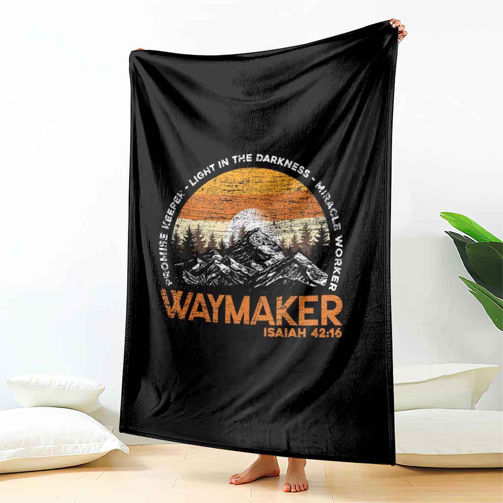 Vintage Christian Throw Blanket Isaiah 42:16 Waymaker Promise Keeper Miracle Worker TS10 Print Your Wear