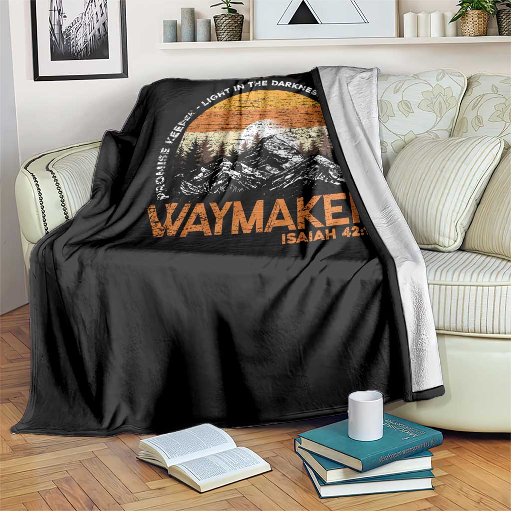 Vintage Christian Throw Blanket Isaiah 42:16 Waymaker Promise Keeper Miracle Worker TS10 Print Your Wear