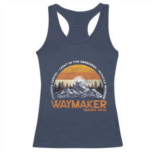 Vintage Christian Racerback Tank Top Isaiah 42:16 Waymaker Promise Keeper Miracle Worker TS10 Navy Print Your Wear