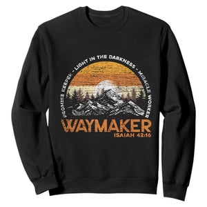 Vintage Christian Sweatshirt Isaiah 42:16 Waymaker Promise Keeper Miracle Worker TS10 Black Print Your Wear