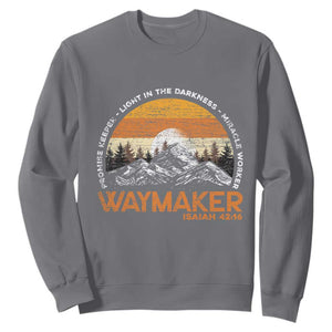 Vintage Christian Sweatshirt Isaiah 42:16 Waymaker Promise Keeper Miracle Worker TS10 Charcoal Print Your Wear