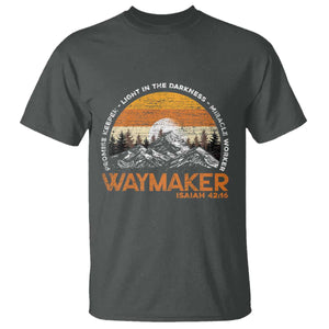 Vintage Christian T Shirt Isaiah 42:16 Waymaker Promise Keeper Miracle Worker TS10 Dark Heather Print Your Wear