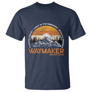Vintage Christian T Shirt Isaiah 42:16 Waymaker Promise Keeper Miracle Worker TS10 Navy Print Your Wear