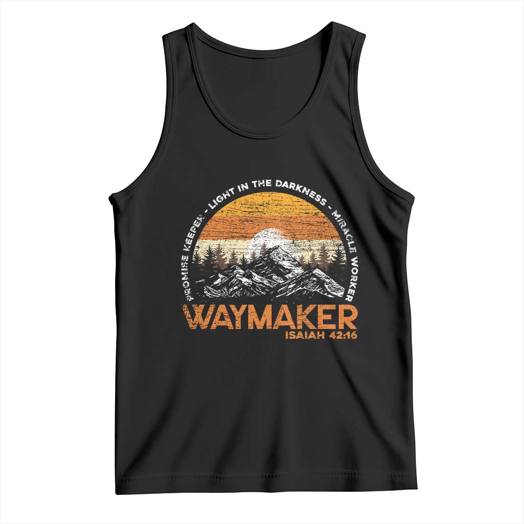 Vintage Christian Tank Top Isaiah 42:16 Waymaker Promise Keeper Miracle Worker TS10 Black Print Your Wear