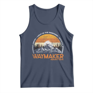 Vintage Christian Tank Top Isaiah 42:16 Waymaker Promise Keeper Miracle Worker TS10 Navy Print Your Wear
