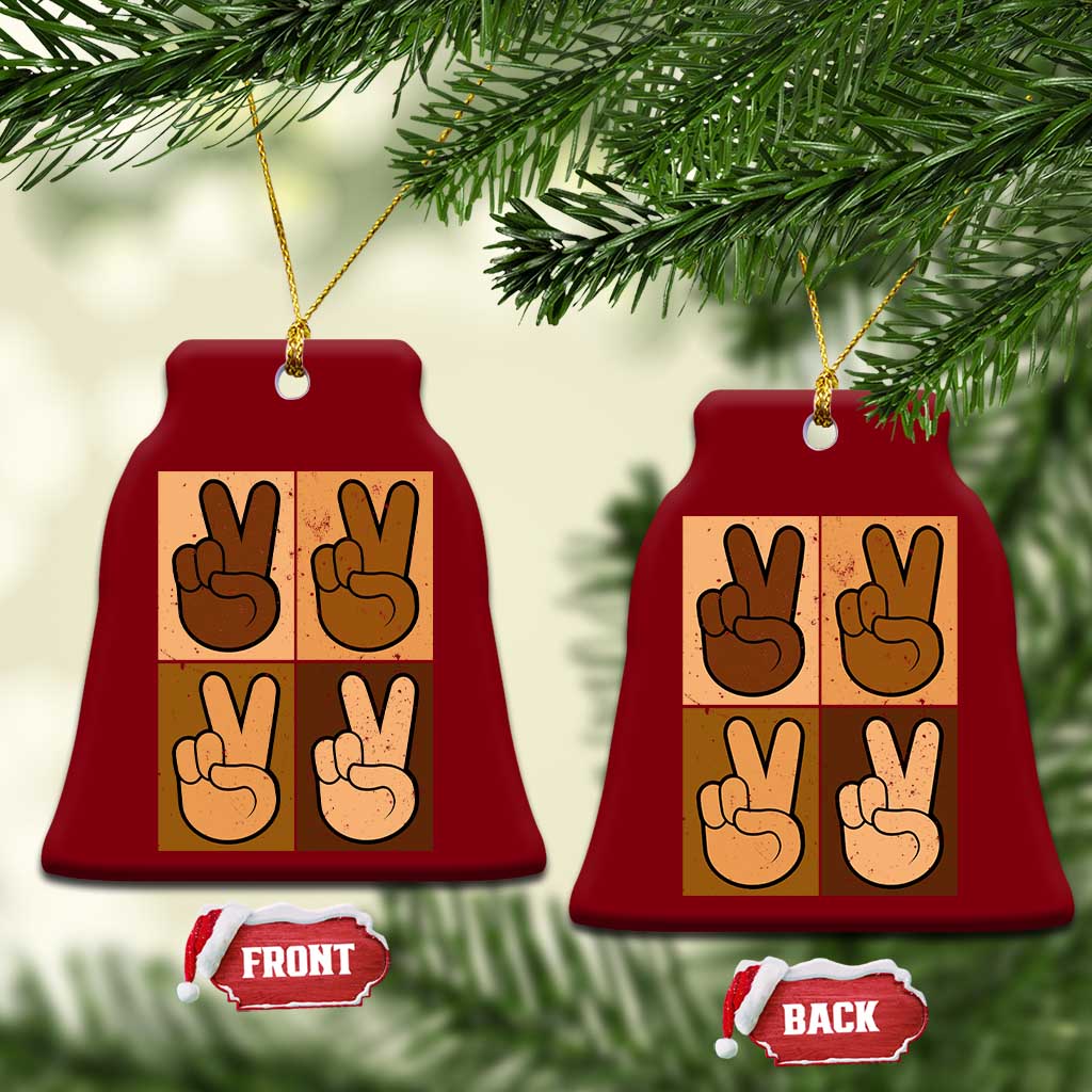 Peace Sign Equality for All Ceramic Ornament Peace Out V Fingers Hand Equal Rights TS10 Print Your Wear