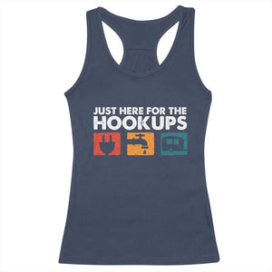 Camping RV Racerback Tank Top Funny Just Here for The Hookups Caravan Motorhome TS10 Navy Print Your Wear